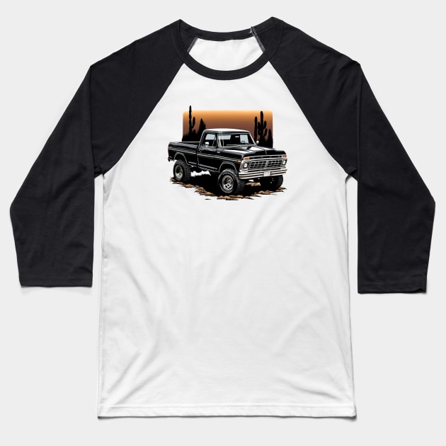 Ford Truck Vintage Highboy Desert Design Baseball T-Shirt by Kid Relic